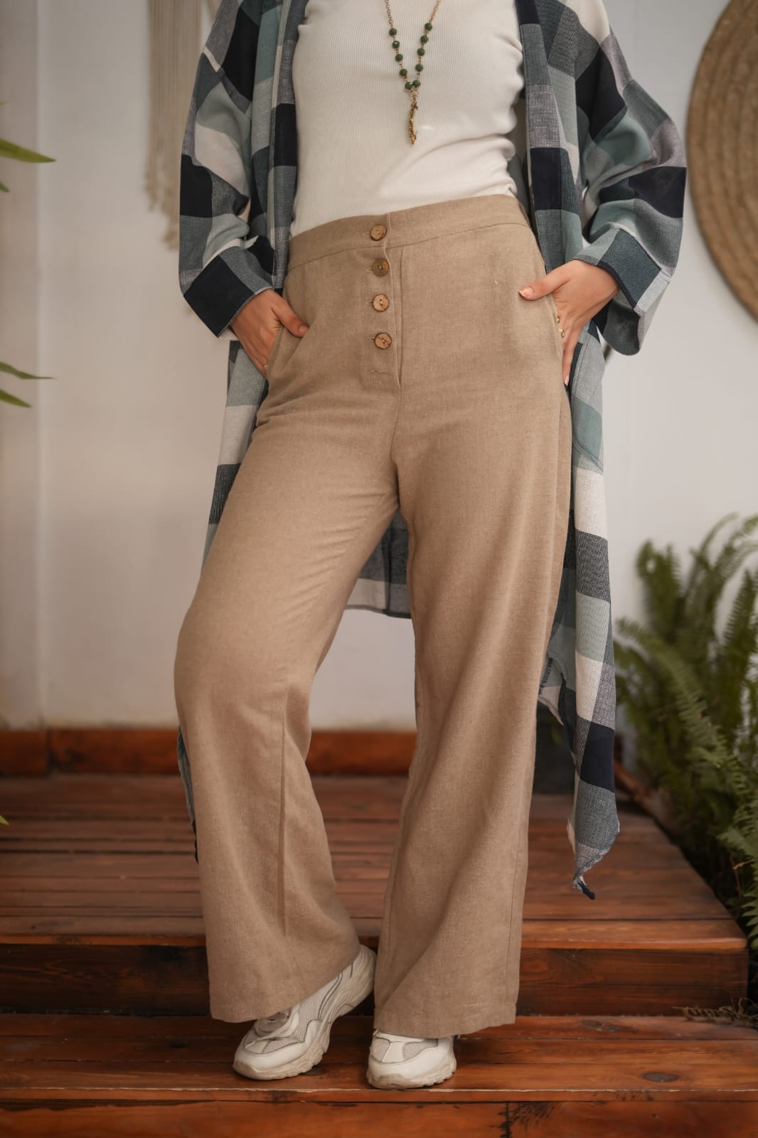 Linen Wide-leg Trousers