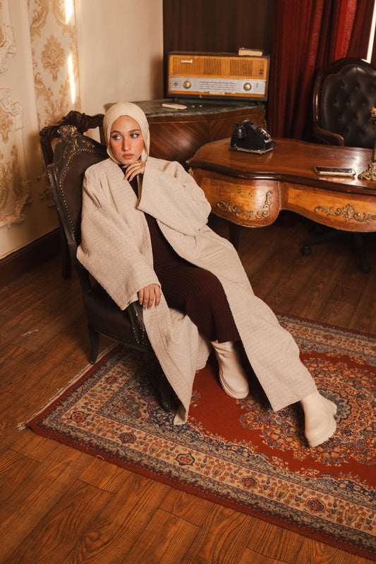 Free Spirit Oversized Cardigan- Beige