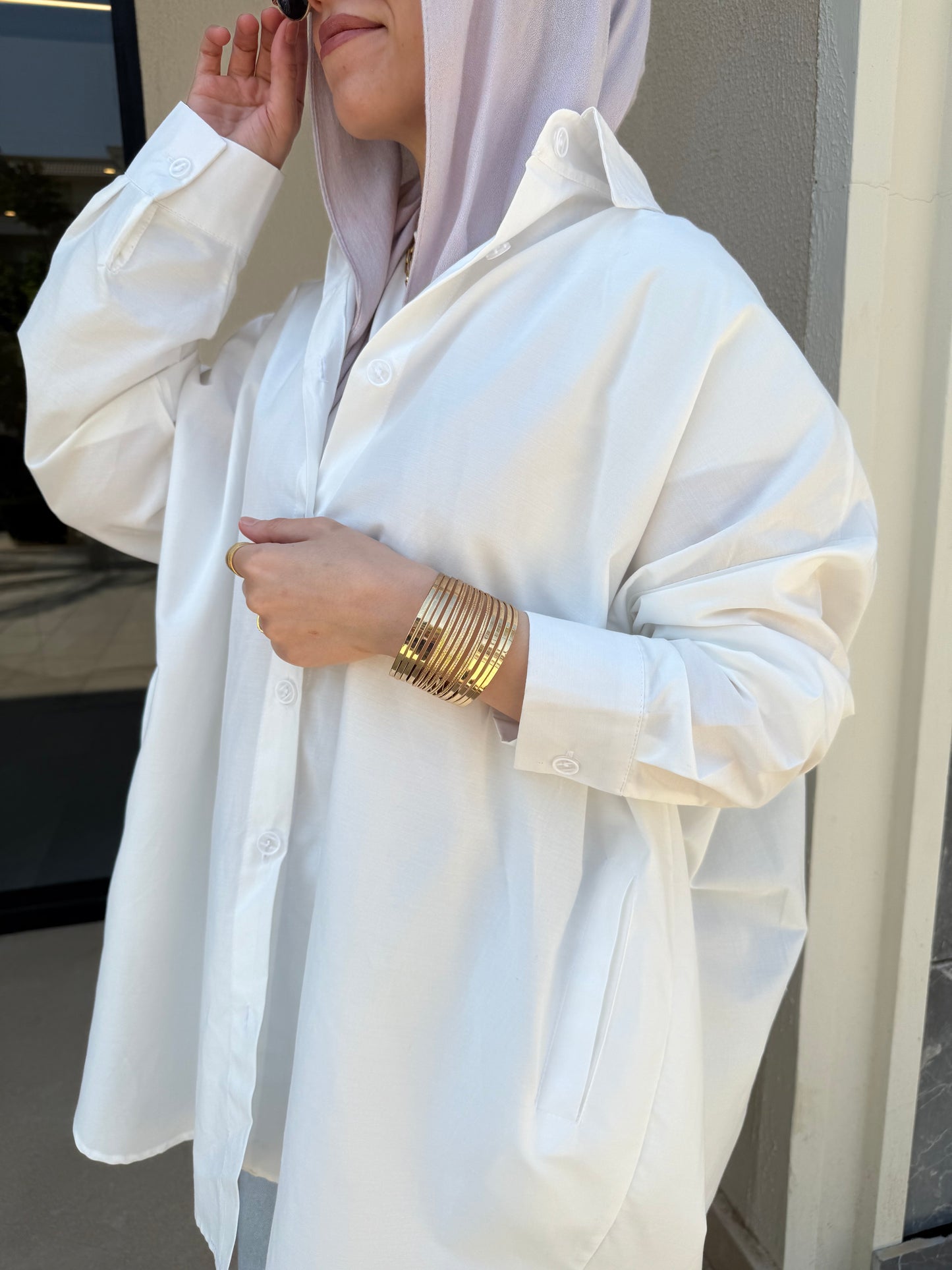 Oversized Poplin Shirt- Off White