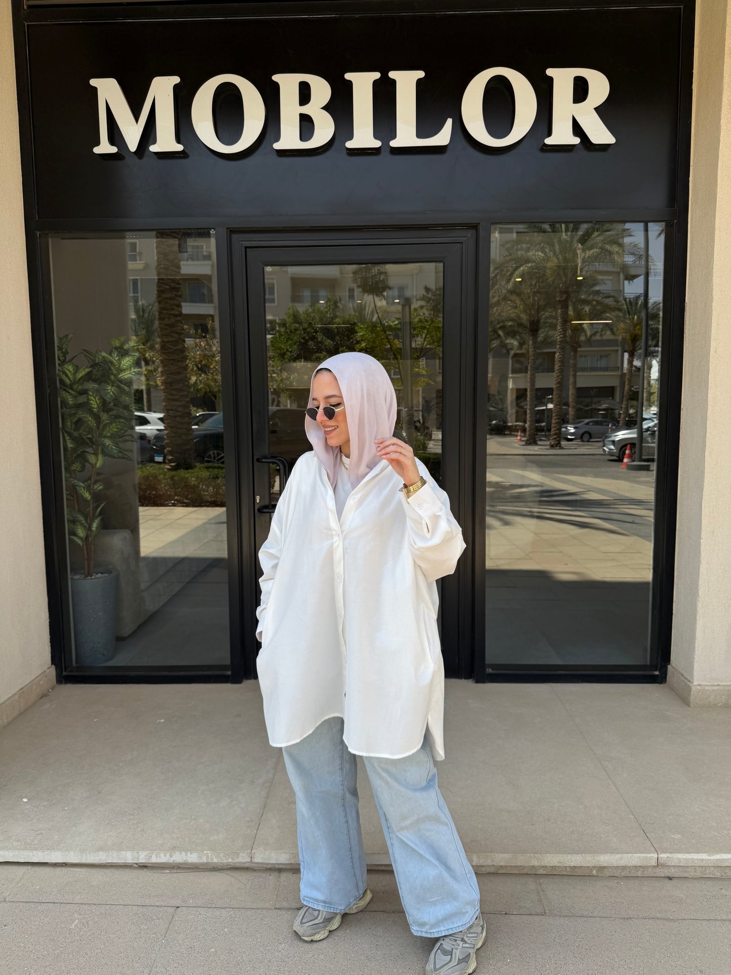 Oversized Poplin Shirt- Off White