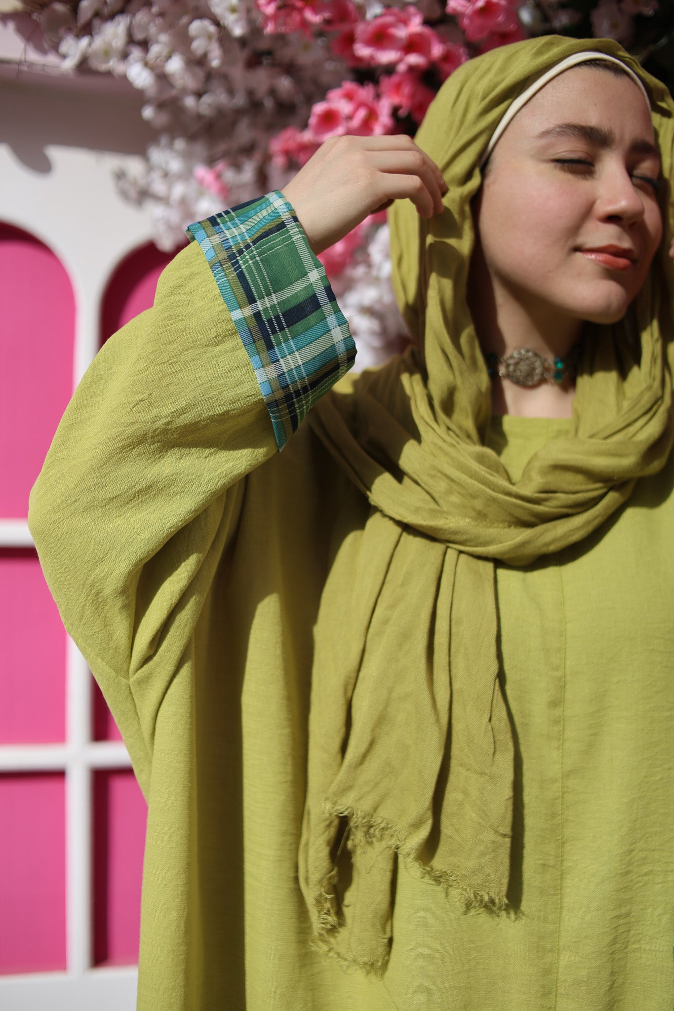 Plaid Accent  Dress