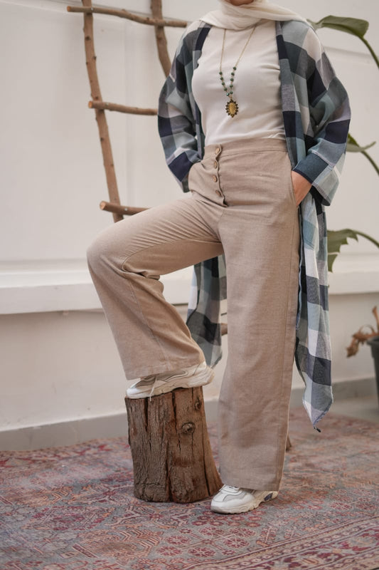 Linen Wide-leg Trousers