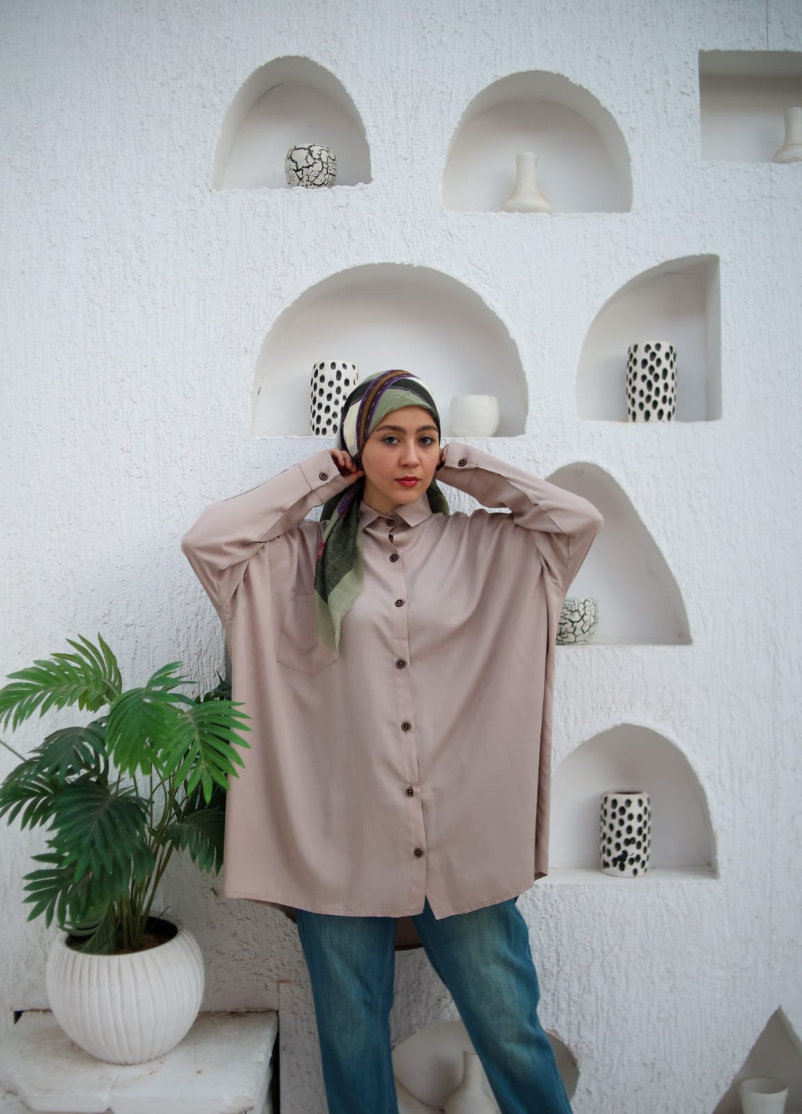 Cotton Plain Oversized Shirt