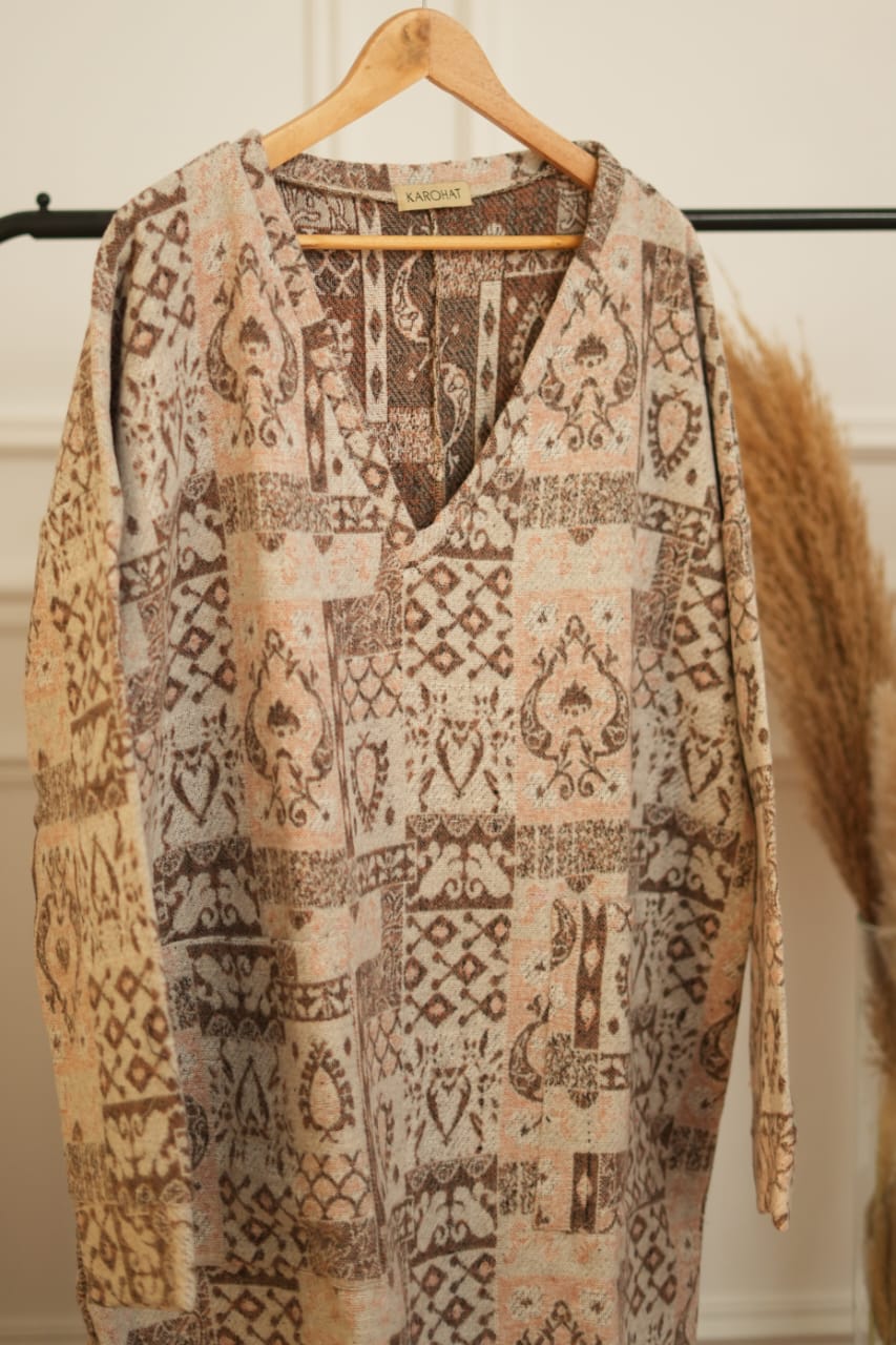 Oversized Wool Dress- Beige