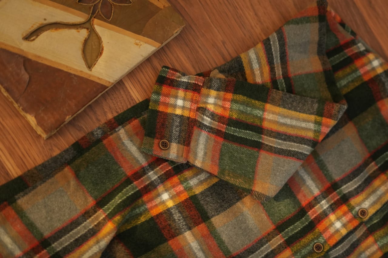 Plaid Mohair Shirt- Green