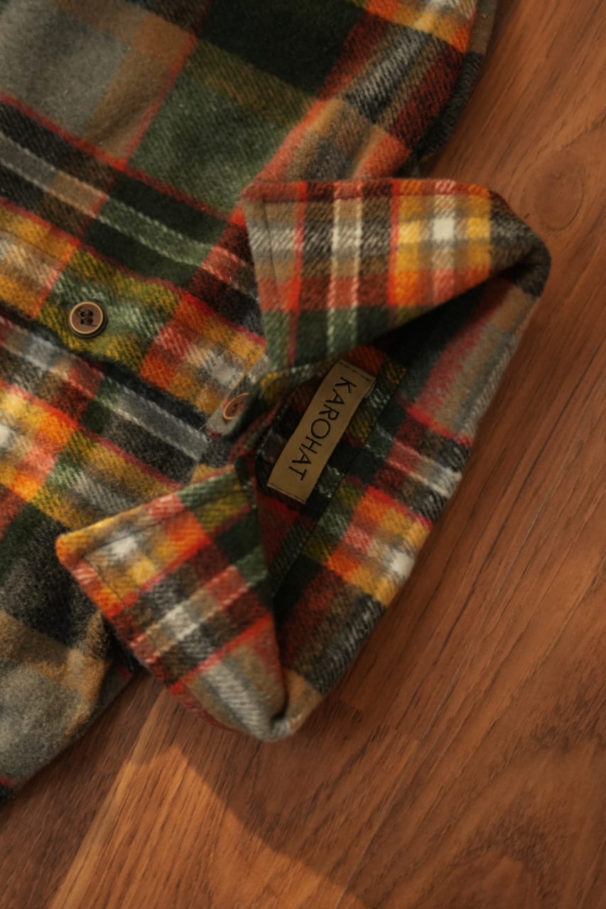 Plaid Mohair Shirt- Green