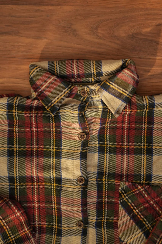 Plaid Mohair Shirt- Burgandy