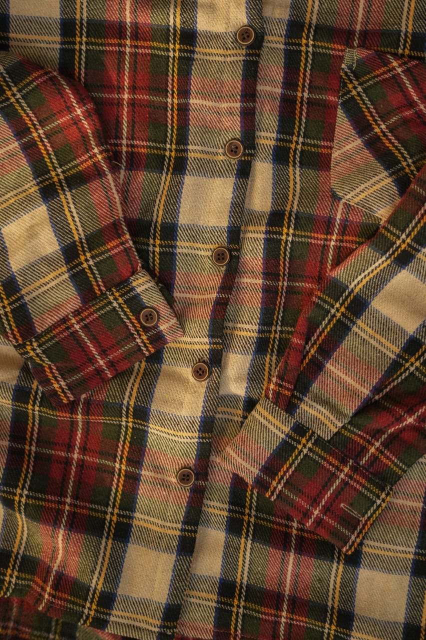 Plaid Mohair Shirt- Burgandy