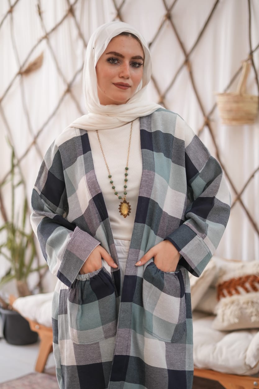 Oversized Plaid Cardigan